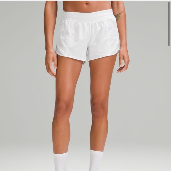 lululemon athletica Pants - Lululemon White Hotty Hot Low-Rise Shorts 4”
